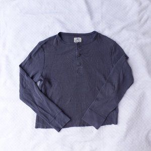 Dark blue waffle knit shirt